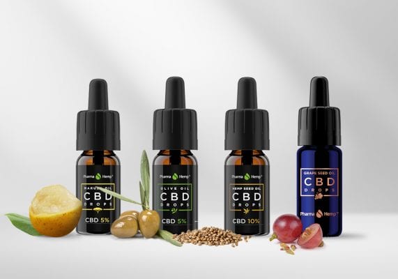 Different carrier oil CBD drops